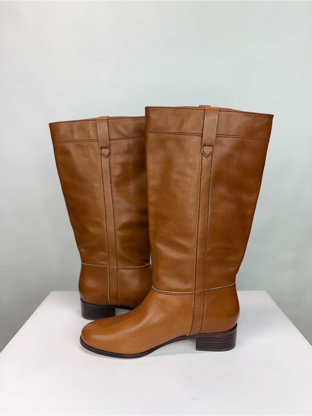 New Veronica Beard Dwyer Boot Caramel Brown Wide Calf Sz 8 - Picture 11 of 16